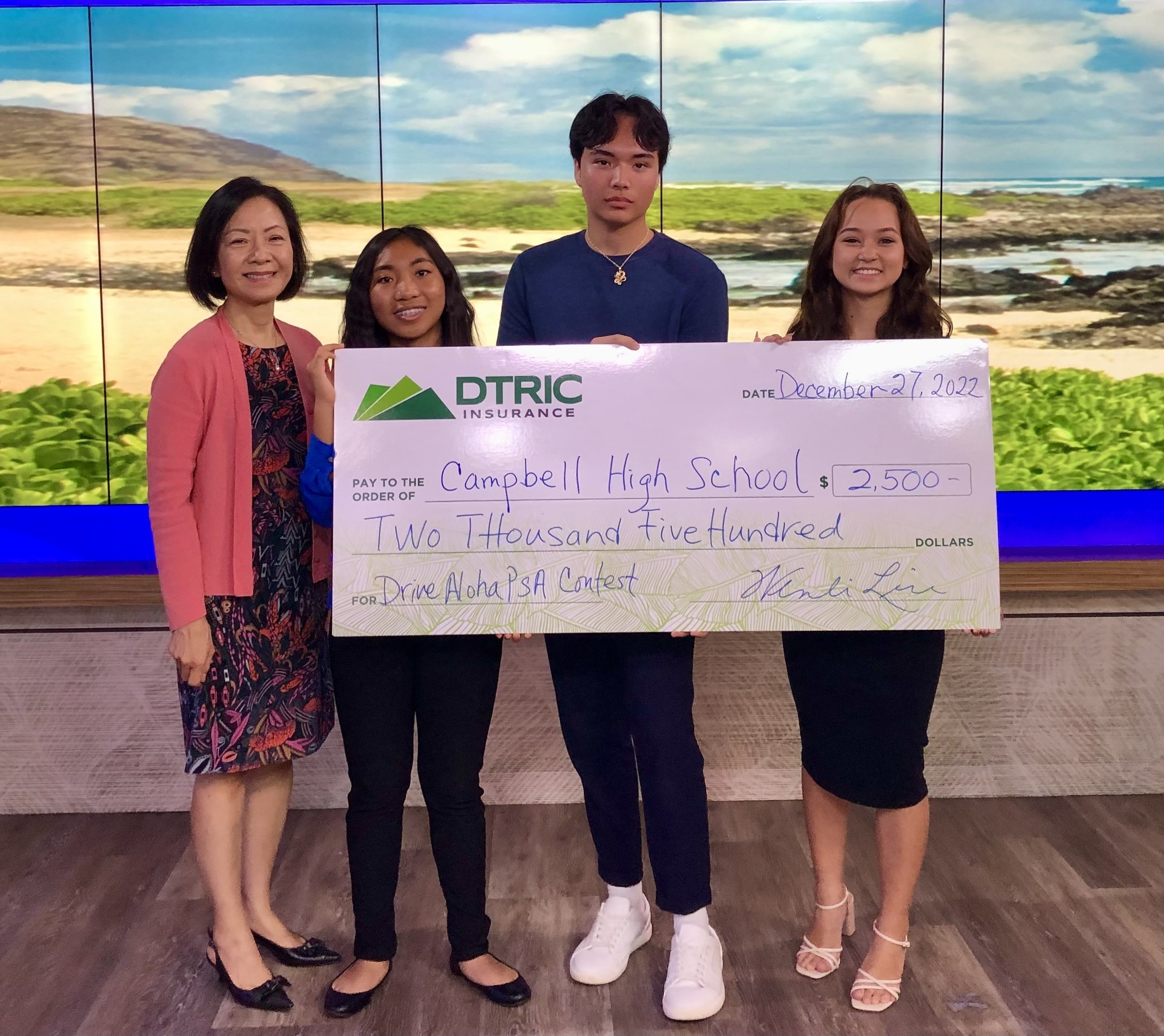 Campbell High School Named Winner Of Inaugural Drive Aloha PSA Contest Sponsored By DTRIC Insurance