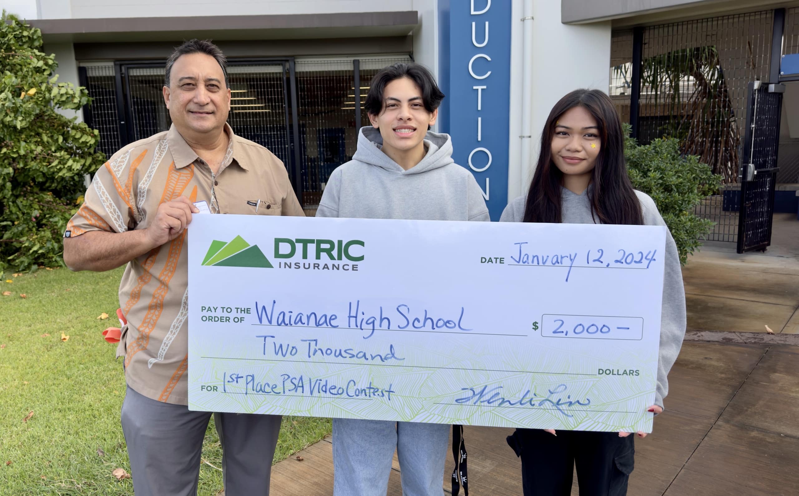 Waianae High School Named Winner of Second Annual “Drive Aloha” High School PSA Contest